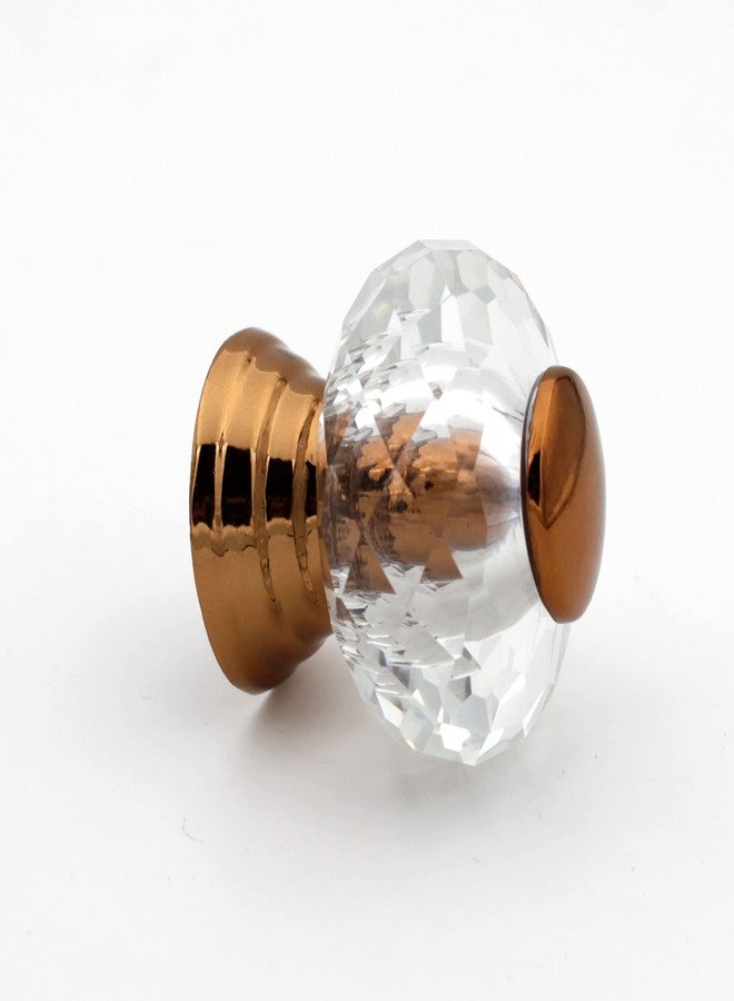 ABVIN Copper Crystal Round Knobs Unique Cabinet Beautiful Drawer Decorative Dresser Drawer Knobs and Pulls - 1 pcs - Image 2