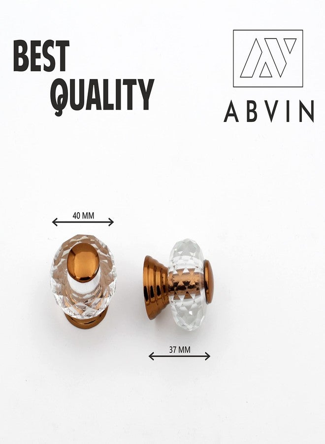 ABVIN Copper Crystal Round Knobs Unique Cabinet Beautiful Drawer Decorative Dresser Drawer Knobs and Pulls - 1 pcs - Image 3