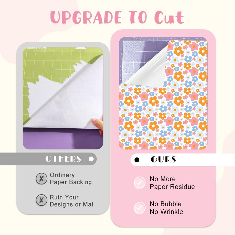 Tintnut Boho Permanent Adhesive Vinyl-12 Sheets 12"x10" Candy and Flowers Pattern Self Adhesive Vinyl Candy Boho Permanent Vinyl for DIY - Image 4