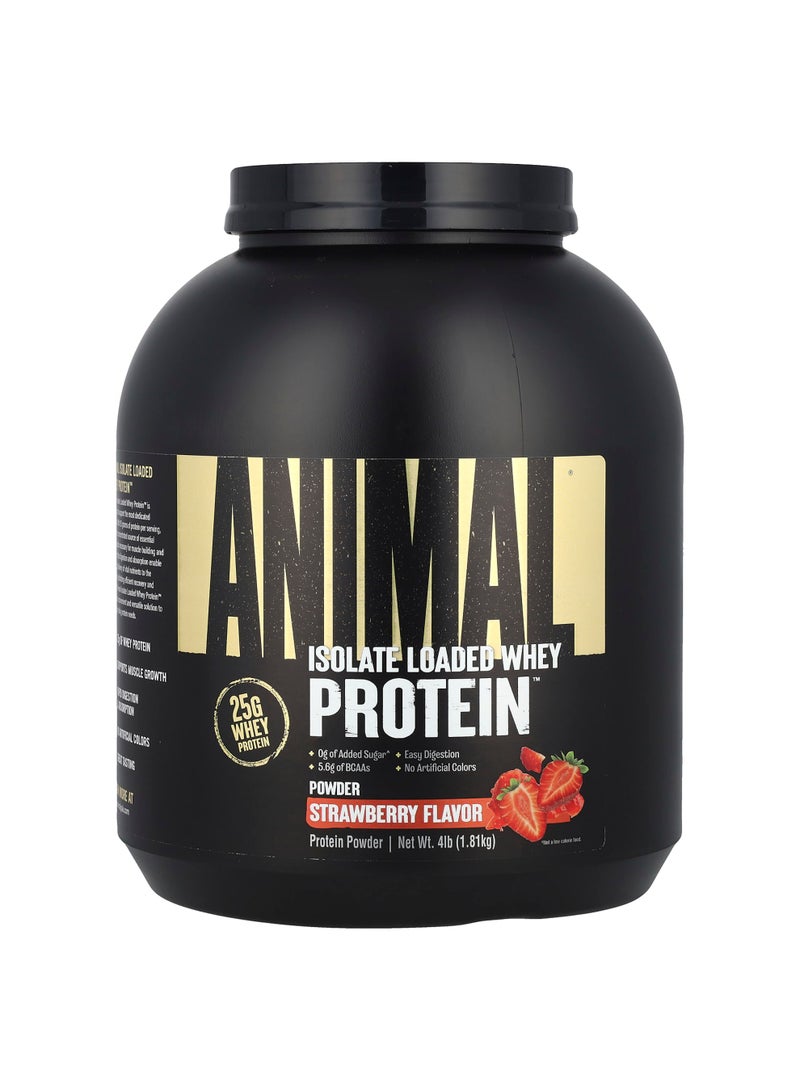 Isolate Loaded Whey Protein Powder, Strawberry, 4 lb (1.81 kg)