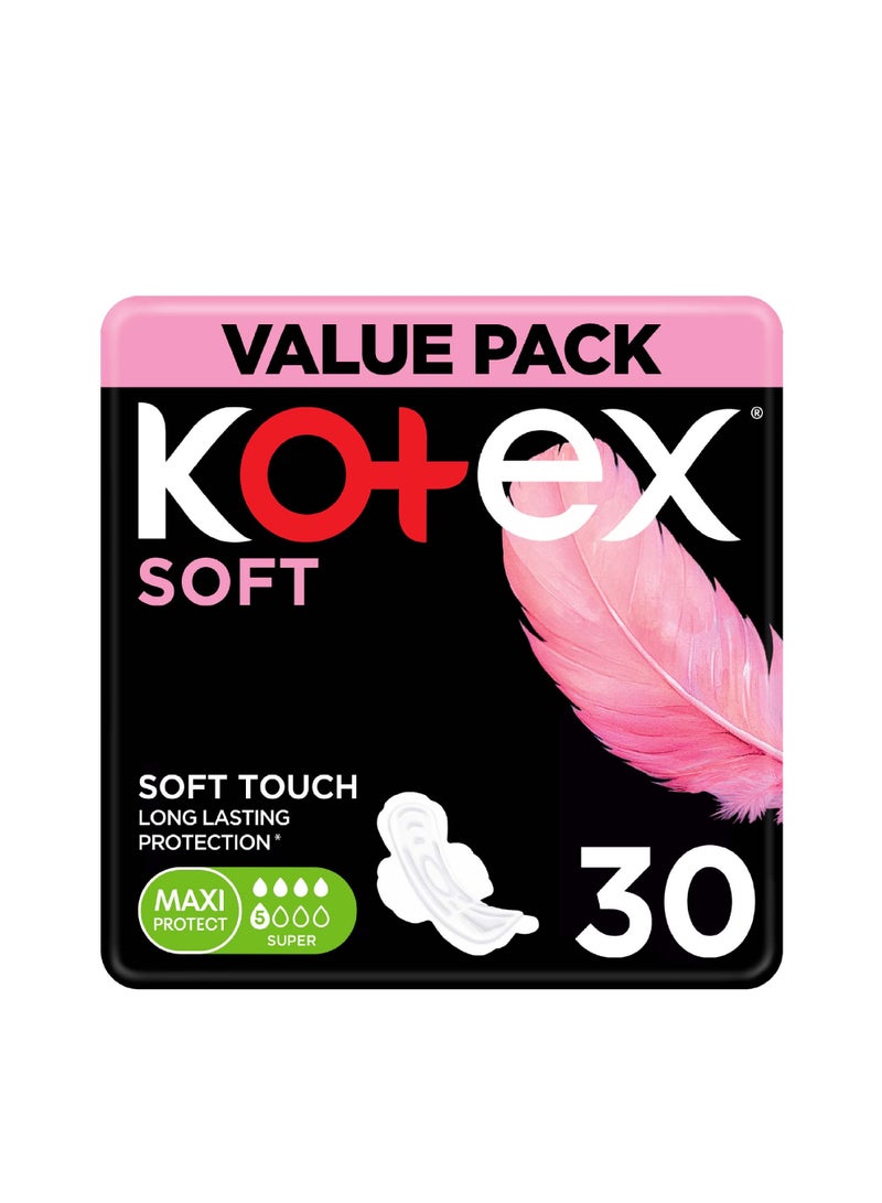 Kotex Soft Touch Long Lasting Protection Super 30 Pads