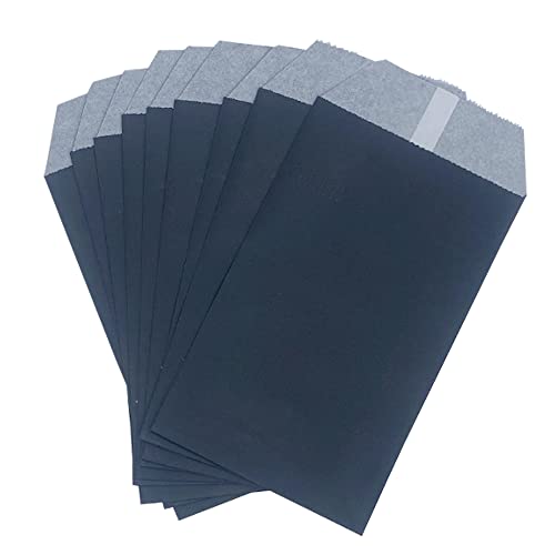 Amsthow Glassine Paper Bags Black Candy Small Wax Treat Greaseproof Bakery Flat Cookie Bags for Candies Chocolate Pastries Snacks 100Pcs - Image 3