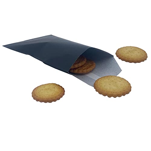 Amsthow Glassine Paper Bags Black Candy Small Wax Treat Greaseproof Bakery Flat Cookie Bags for Candies Chocolate Pastries Snacks 100Pcs - Image 4