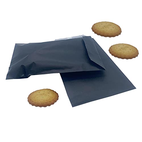 Amsthow Glassine Paper Bags Black Candy Small Wax Treat Greaseproof Bakery Flat Cookie Bags for Candies Chocolate Pastries Snacks 100Pcs - Image 5