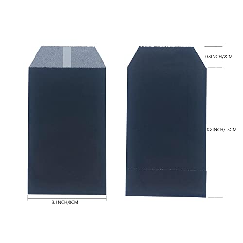 Amsthow Glassine Paper Bags Black Candy Small Wax Treat Greaseproof Bakery Flat Cookie Bags for Candies Chocolate Pastries Snacks 100Pcs - Image 2