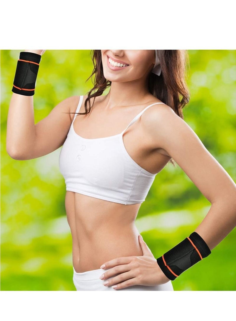 2 Pack Carpal Tunnel Wrist Brace Wraps Adjustable Fitted-ComfyBrace for Working Out Weightlifting Arthritis Hand Support Bands Lightweight Wristband Men Women