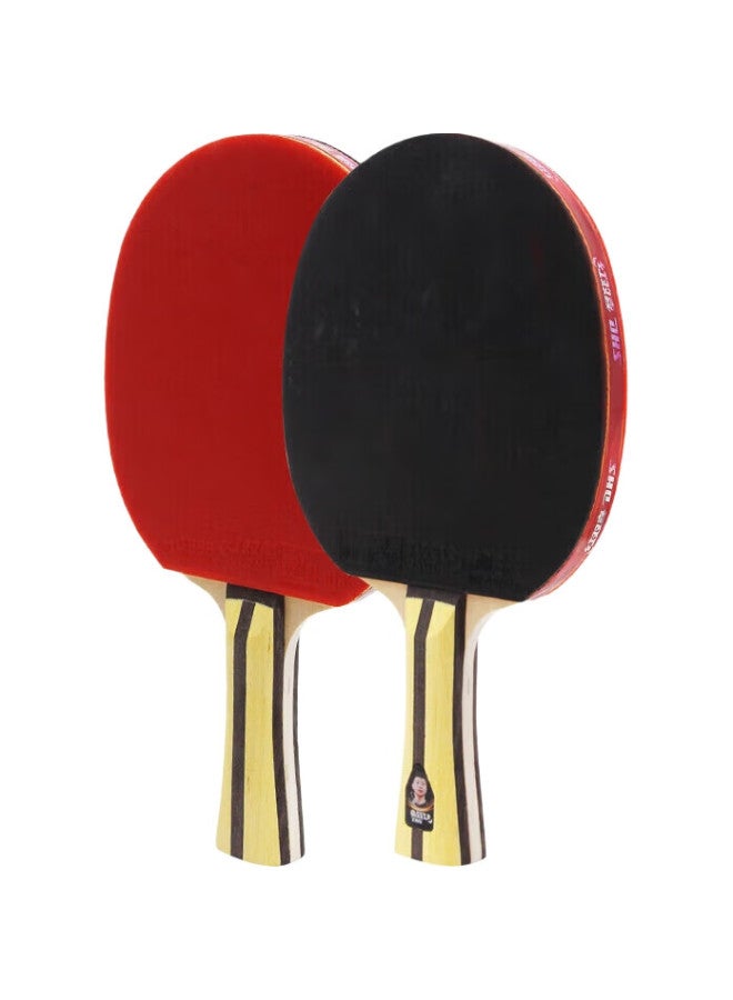 DHS (Double Happiness) Four-Star Table Tennis Racket Set H4002 (With Table Tennis Balls) - Image 1