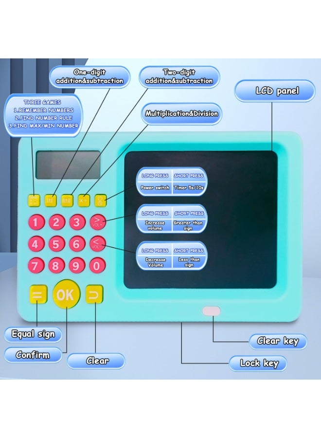 PTTIMFFM Kids’ Early Math Learning Tablet with LCD Writing Board, Arithmetic Practice & Math Game Tablet - Image 2