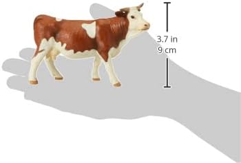 Papo تمثال بقرة سيمينتال من بابو واقعي للأطفال من عمر 3 سنوات مجموعة المزرعة مطلي يدويًا عالي التفاصيل متين وتعليمي فكرة هدية قابلة للجمع تمثال حيوانات المزرعة - Image 3