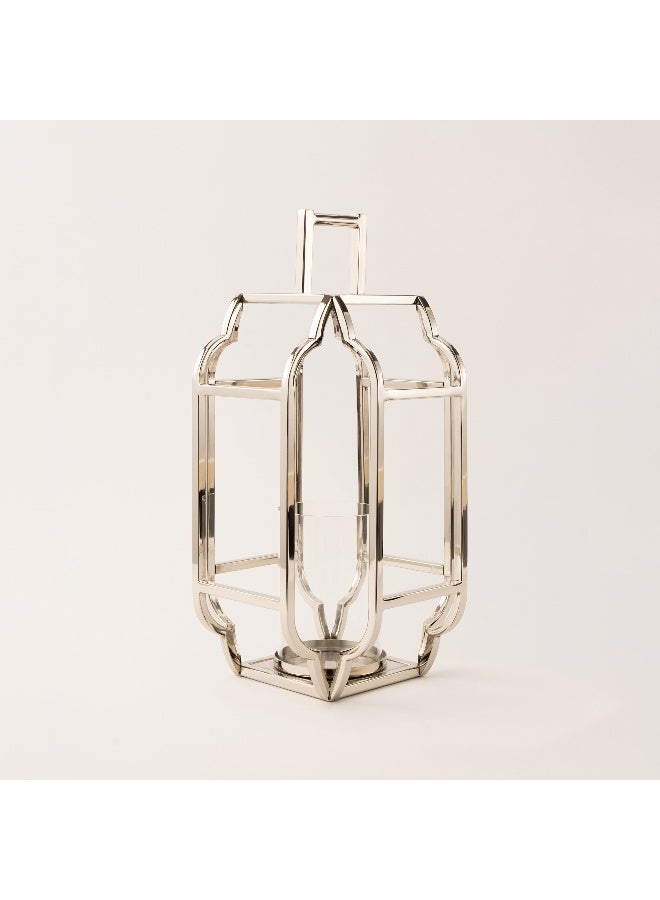 Homez Stainless Steel Silver Lantern 23*23*45 Cm - Image 2