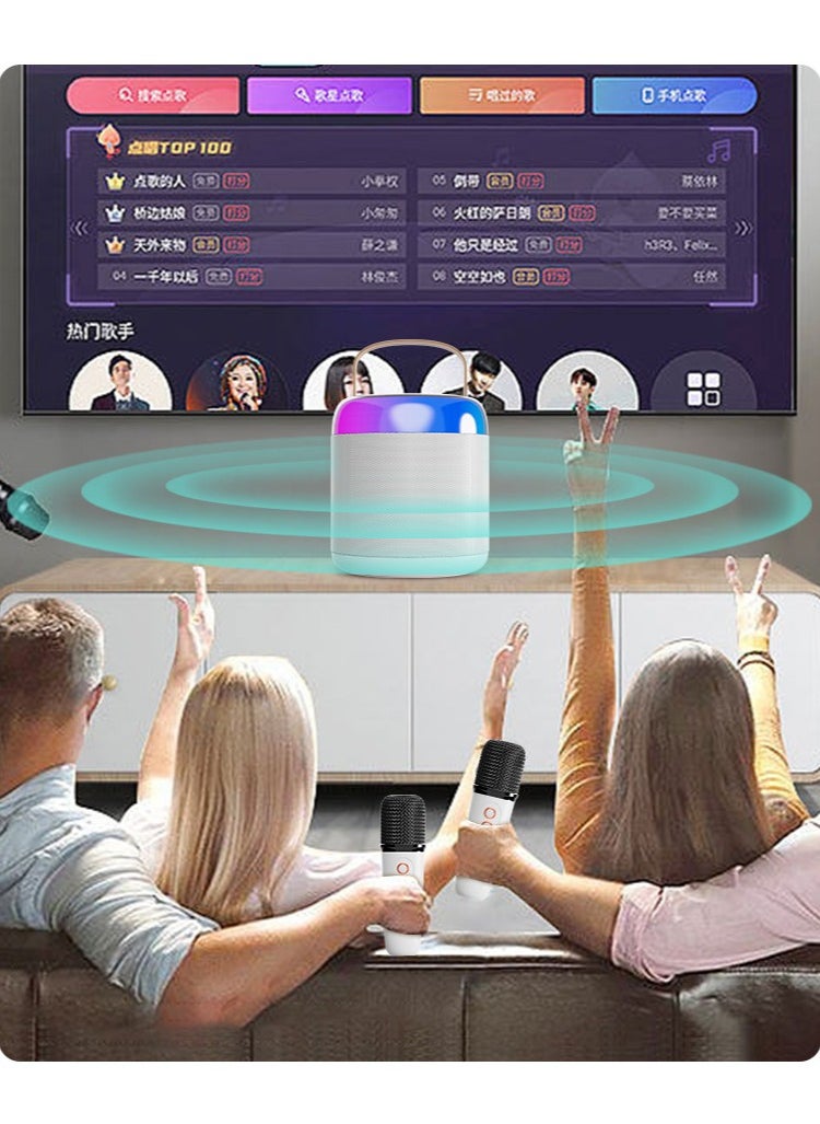 BESTIS - Wireless Bluetooth Dual Karaoke Microphone Speaker Microphone Integrated Machine with LED Lights - Image 1