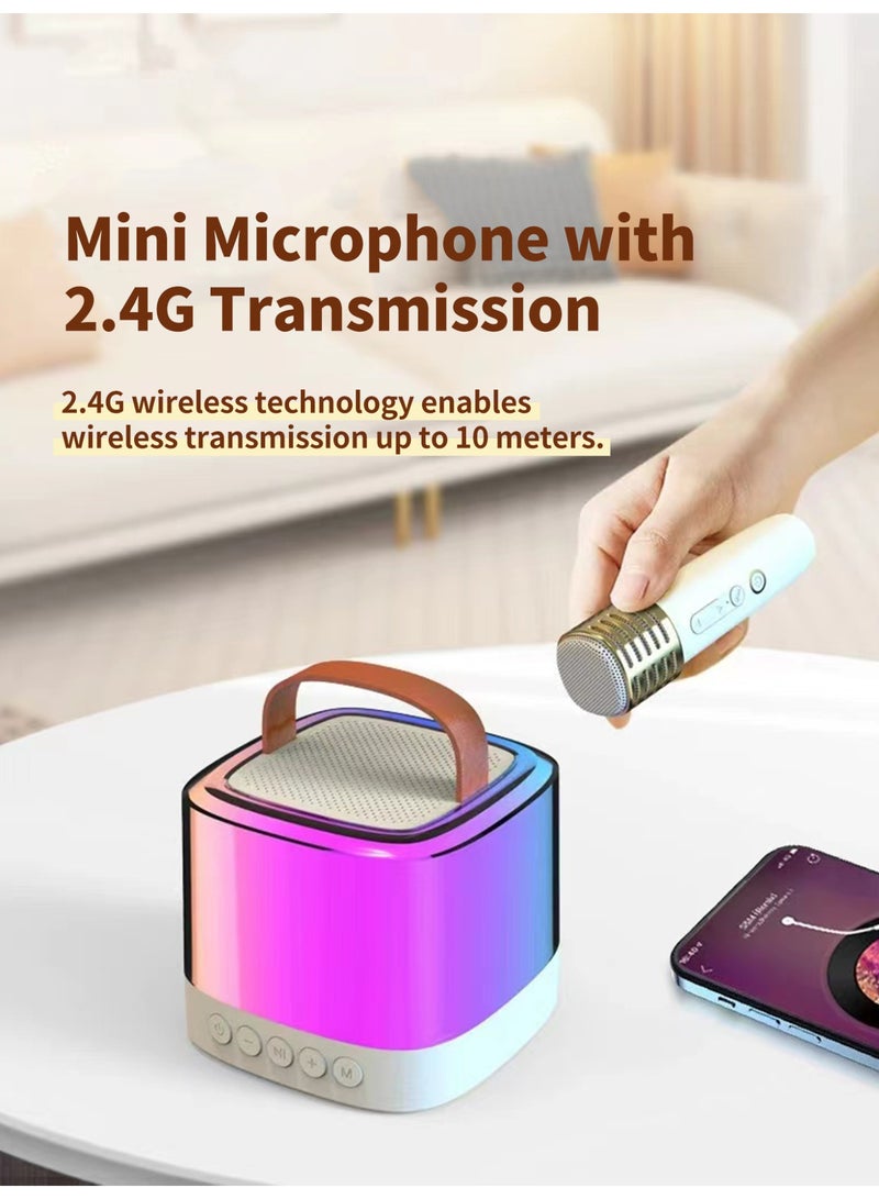 Bluetooth Karaoke Speaker with Microphone, Dual Wireless Mics, HiFi Bass, Colorful Lighting, Rechargeable - Image 2