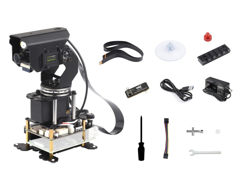 Waveshare 360 Omnidirectional HighTorque 2Axis Expandable PanTilt Camera Module Compatible with Raspberry Pi 4B 5 Driven By Serial Bus Servos Based On General Driver Board for Robots - Image 2