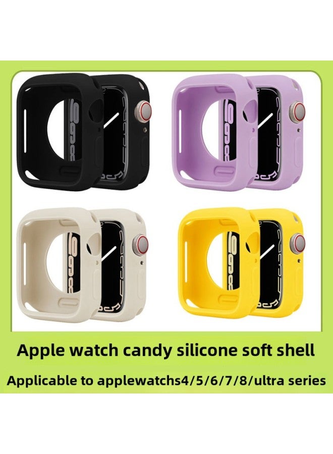 Candy Silicone Watch Case for Apple Watch - Color: Black - External Size: 38/40mm (Compatible with Apple Watch S3/4/5/6/se2 Generation) - Image 2