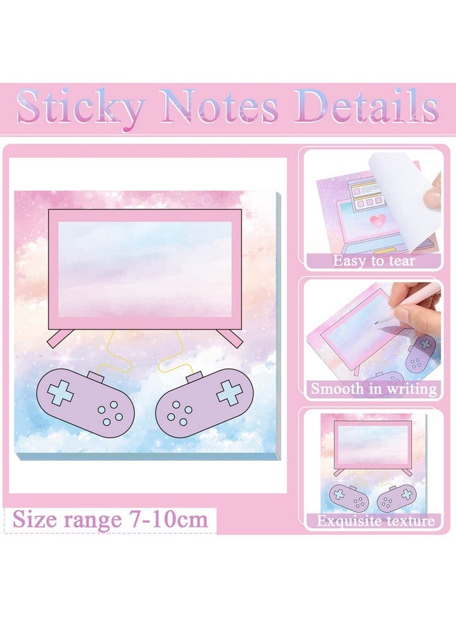 Geyee 480 Sheets Cute Sticky Notes Fun Kawaii Creative Computer Game Shape Memo Pad Watercolor Sticky Notepad Pastel Self Stick Funny Notes School Office Supplies For Planner Diary Notebook Diy 12 Styles  - Image 3