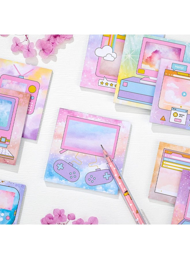 Geyee 480 Sheets Cute Sticky Notes Fun Kawaii Creative Computer Game Shape Memo Pad Watercolor Sticky Notepad Pastel Self Stick Funny Notes School Office Supplies For Planner Diary Notebook Diy 12 Styles  - Image 5