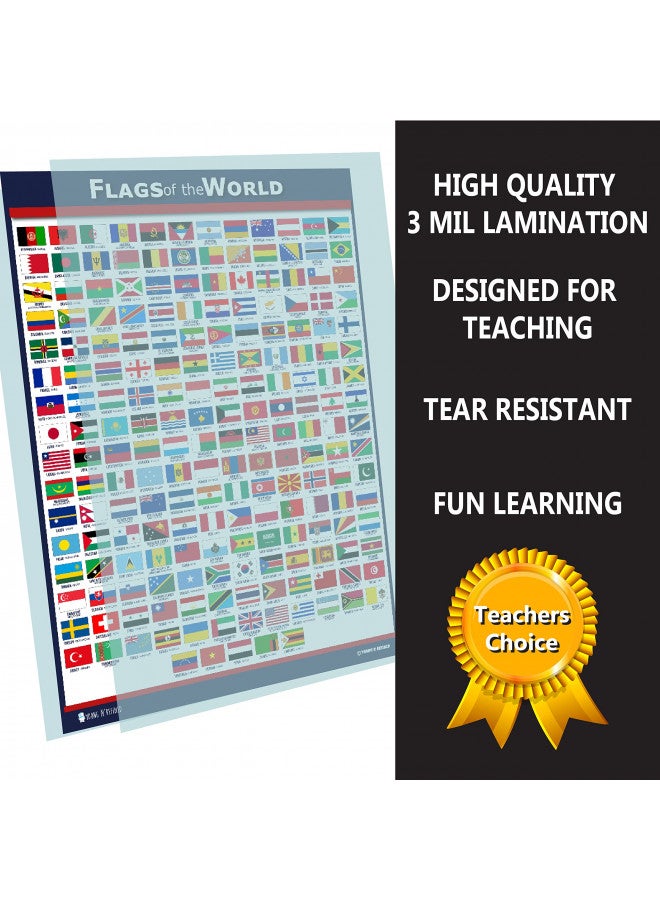 Young N Refined World Flags Extra Large Educational Poster Laminated Split 2 Part Young N Refined (24x30)  - Image 2
