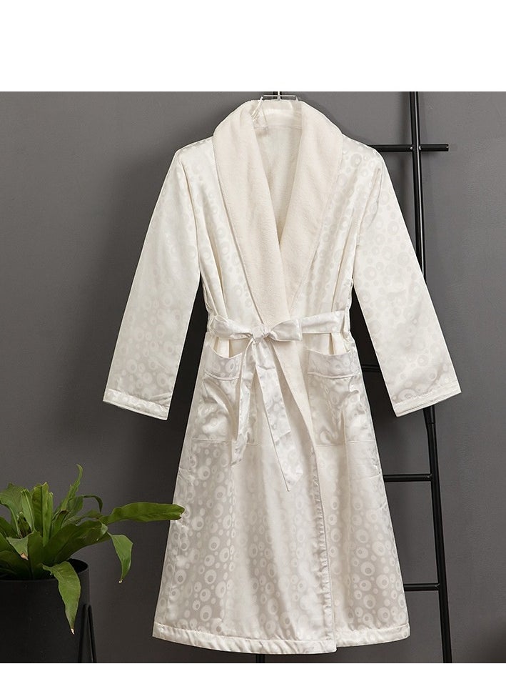 Generic Luxury Imitation Silk Double-Layer Warm Bathrobe, Home Postpartum Clothing  - Image 2