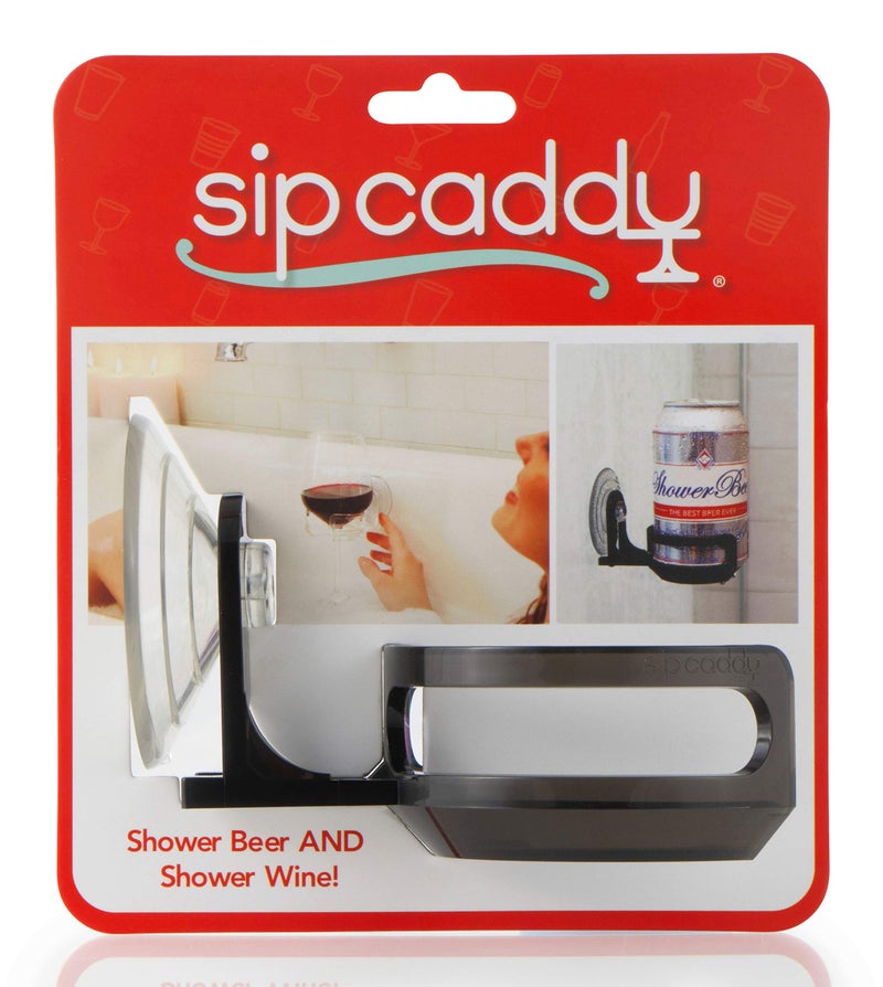 SipCaddy The Original SipCaddy Shower Beer & Bath Wine Holder | Portable Cupholder | Shower Caddy | Drink Holder for Beer & Wine | American-Made Suction Cup | The Best | Black - Image 2