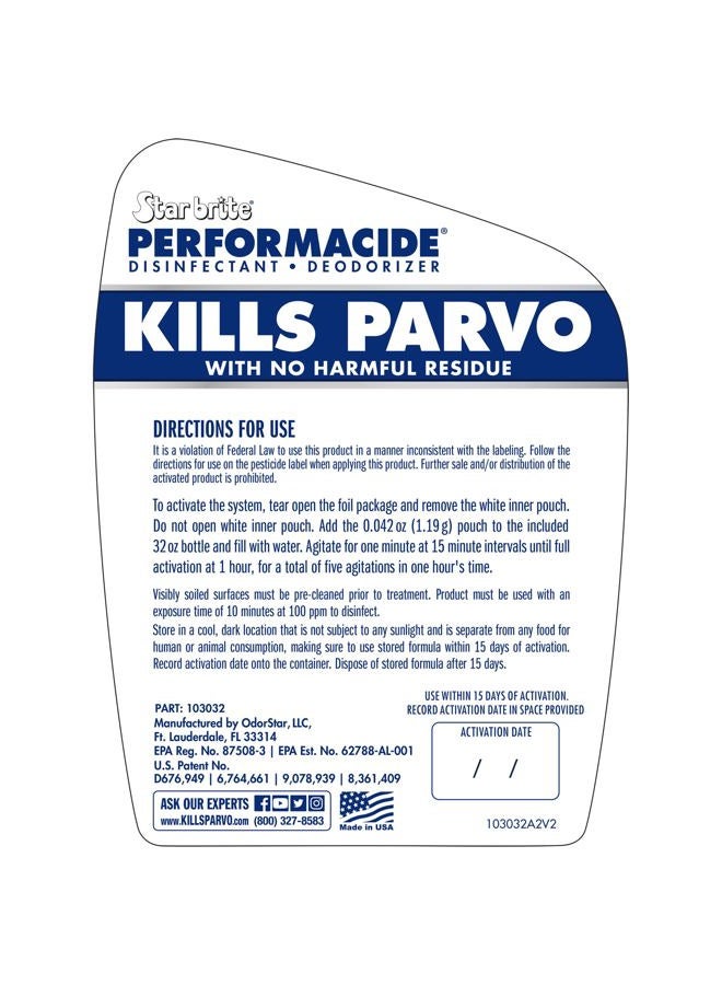 Star Brite Performacide ~ Disinfectant Kills Canine Parvovirus, Influenza-A, Feline Calicivirus, and Avian Influenza-A ~ 32 Ounce Kit - Image 2