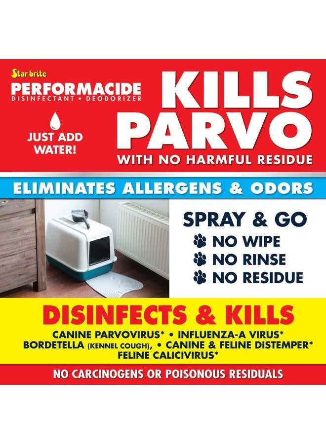 Star Brite Performacide ~ Disinfectant Kills Canine Parvovirus, Influenza-A, Feline Calicivirus, and Avian Influenza-A ~ 32 Ounce Kit - Image 3
