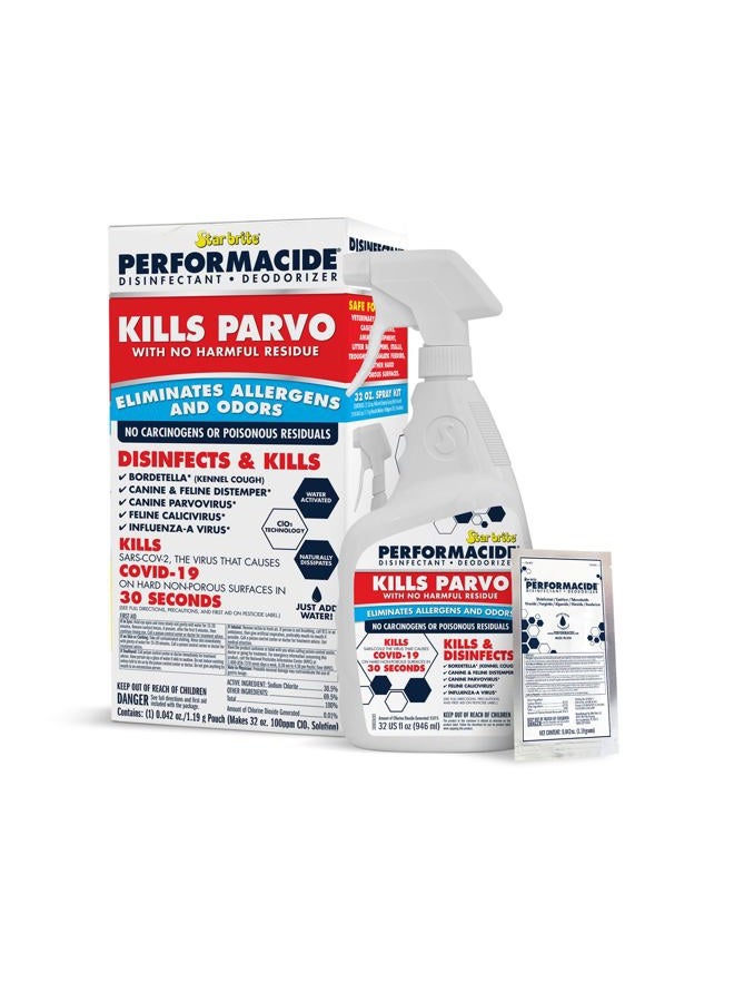 Star Brite Performacide ~ Disinfectant Kills Canine Parvovirus, Influenza-A, Feline Calicivirus, and Avian Influenza-A ~ 32 Ounce Kit - Image 1