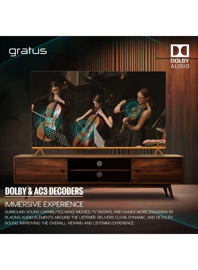 gratus 70-Inch 4K UHD Edgeless Smart LED TV – WebOS with ThinQ AI, Dolby Audio, Quad-Core Processor, Voice Control, Dual HDMI/USB, Frameless Design – Model LT70W4K23H  - Image 3