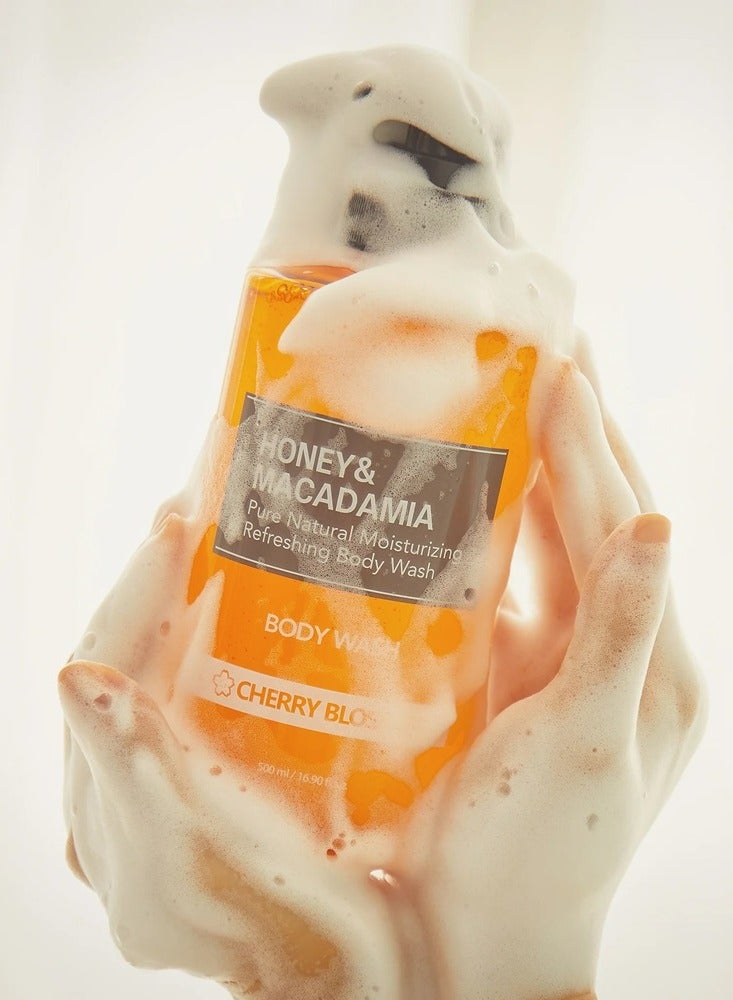 KUNDAL Honey & Macadamia Pure Natural Moisturizing Refreshing Body Wash Pink Grapefruit 500 mL - Image 2