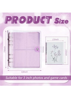 KASTWAVE 3 Pcs portable photo card holder books, 600 bags of photo storage, 3 inches of photos, 6 rings of shiny transparent photo cards, flip charts, photo albums, postcard storage  - Image 5