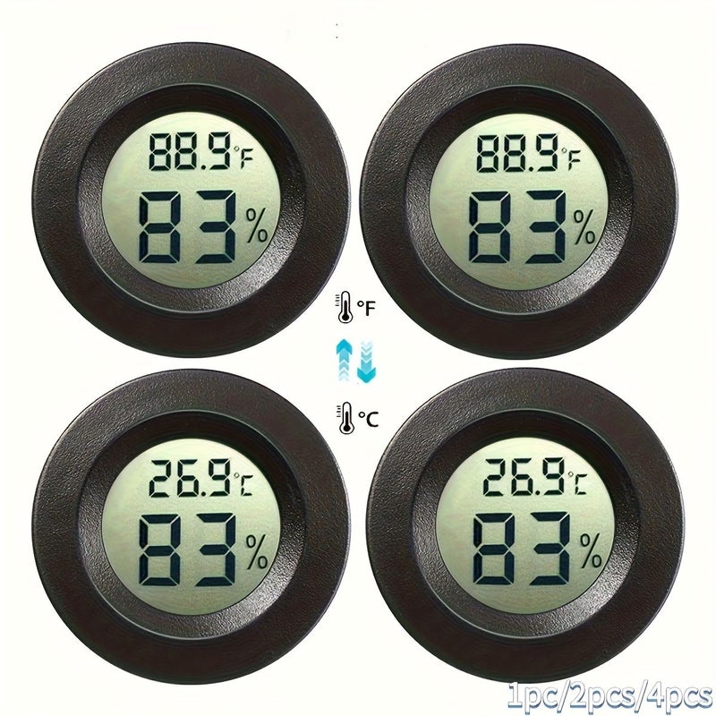 1 قطعة مقياس حرارة ورطوبة رقمي صغير مع شاشة LCD كبيرة وعرض فهرنهايت وسيلزيوس وقياس الرطوبة (عبوة من 2) - Image 1