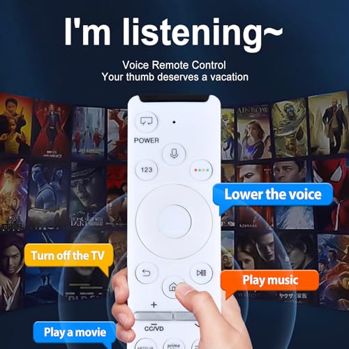 WDZP BN59-01330H Voice Remote Control Replacement for Most 2018 to 2023 Smasung Crystal UHD QLED The Frame QLED 4K 8K Smart TVs, sub for BN59-01330H/01312A/01266A/01292A Samsung TV Remote - Image 3