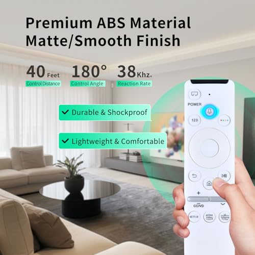 WDZP BN59-01330H Voice Remote Control Replacement for Most 2018 to 2023 Smasung Crystal UHD QLED The Frame QLED 4K 8K Smart TVs, sub for BN59-01330H/01312A/01266A/01292A Samsung TV Remote - Image 5