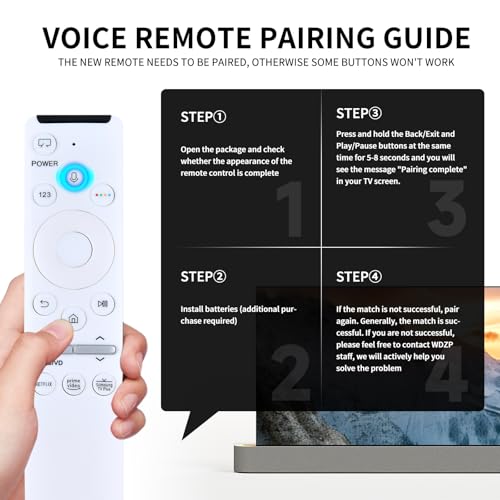 WDZP BN59-01330H Voice Remote Control Replacement for Most 2018 to 2023 Smasung Crystal UHD QLED The Frame QLED 4K 8K Smart TVs, sub for BN59-01330H/01312A/01266A/01292A Samsung TV Remote - Image 4