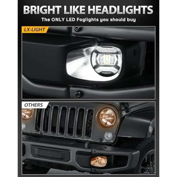 LX-LIGHT مصابيح ضباب LED فائقة السطوع 60 واط مقاس 4 بوصات مع DRL EMC متوافقة مع مصابيح المصد الأمامي لسيارة Jeep Wrangler Tj Lj Jk Dodge Journey - Image 5