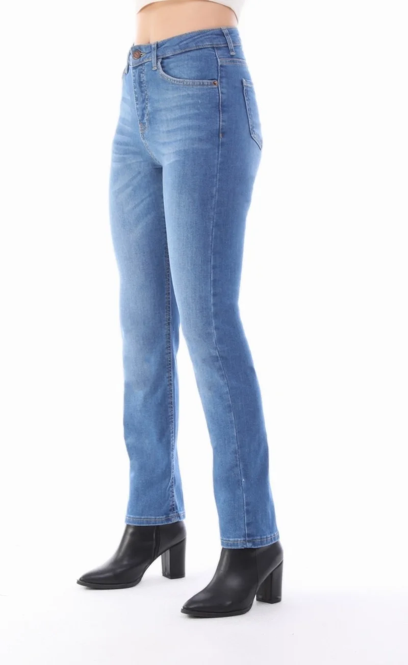 Cedy Denim Women's Straight Leg High Waist Regular Fit Lycra Trousers C607