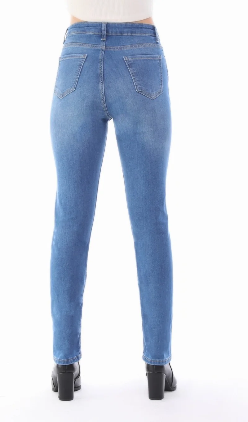 Cedy Denim Women's Straight Leg High Waist Regular Fit Lycra Trousers C607