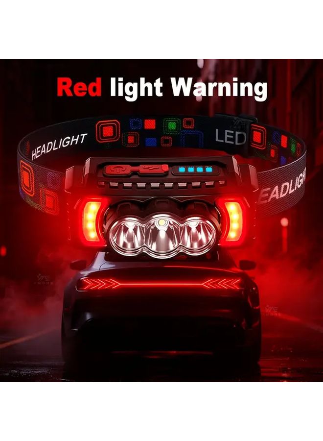 Black 2 Pack 30W Super Bright LED Headlamp Rechargeable Head Torch 7 Modes 180 Rotatable - Image 5