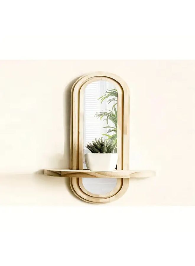 Wood Wall Mounted Shelf Set 1 Piece Vertical Storage Rack for Plant Book Bathroom - Image 2