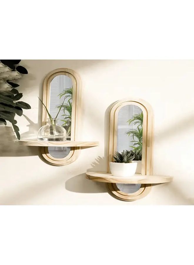Wood Wall Mounted Shelf Set 1 Piece Vertical Storage Rack for Plant Book Bathroom - Image 4