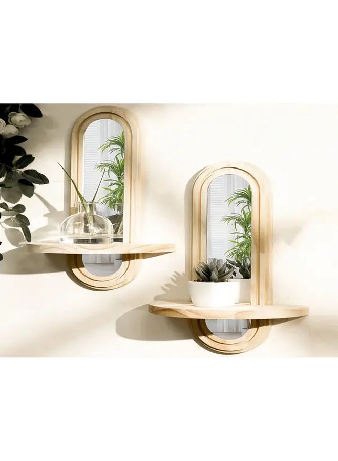 Wood Wall Mounted Shelf Set 1 Piece Vertical Storage Rack for Plant Book Bathroom - Image 5