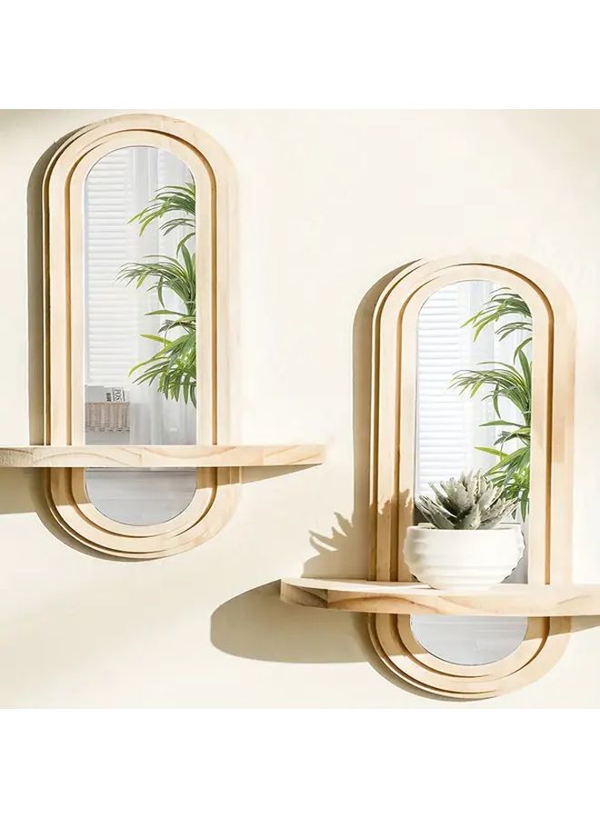 Wood Wall Mounted Shelf Set 1 Piece Vertical Storage Rack for Plant Book Bathroom - Image 1