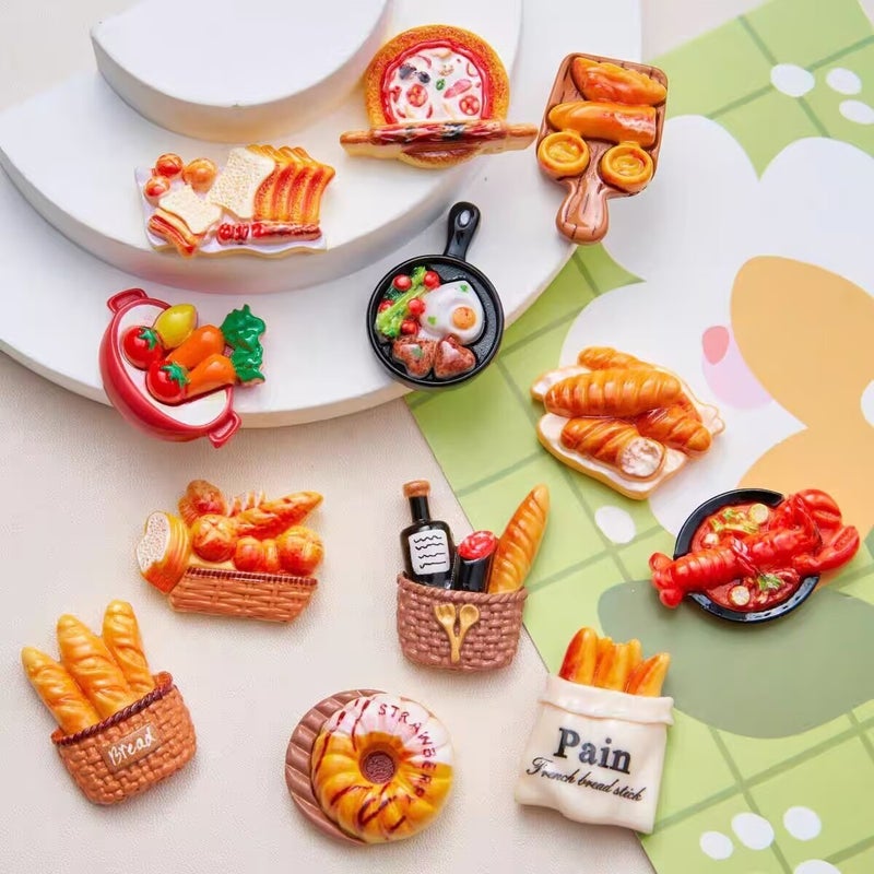 Food-Shaped Resin DIY Beads for Jewelry Making, Western Food Theme - Image 1