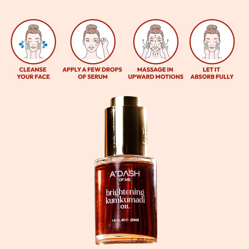 A Dash Of Me Brightening Kumkumadi Ayurvedic Face Oil 100 Pure Saffron Sandalwood Manjistha Natural Glow Skin Radiance For All Skin Types 30ml - Image 4
