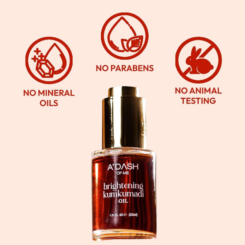 A Dash Of Me Brightening Kumkumadi Ayurvedic Face Oil 100 Pure Saffron Sandalwood Manjistha Natural Glow Skin Radiance For All Skin Types 30ml - Image 5