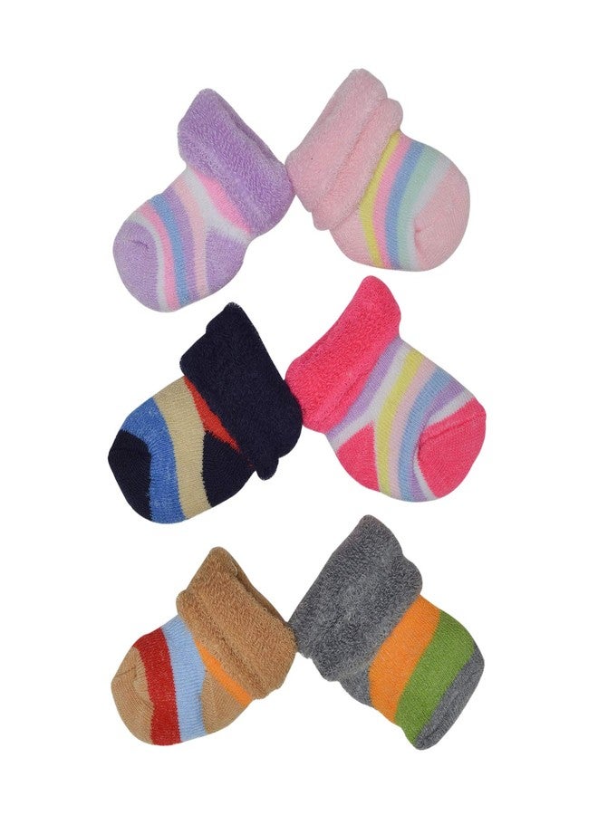 Freshfoot New Born Baby Socks For 0-3 months (6 Pairs) MultiColored - Image 1