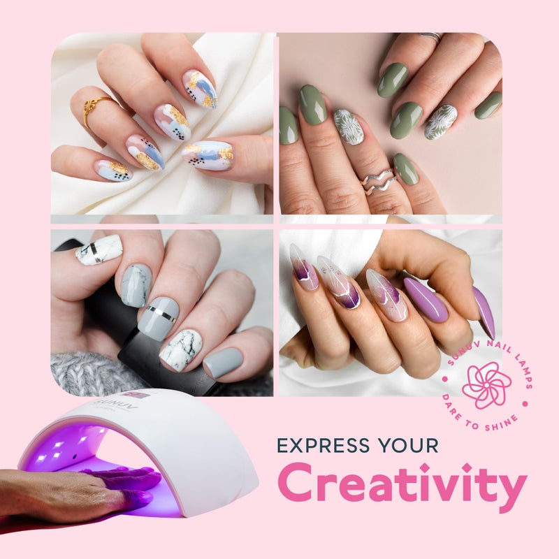 SUNUV UV Light for Nails, Dryer for Gel Polish with Sensor 2 Timers and Display SUN9X Plus UV Nail Lamp Pink - Image 4