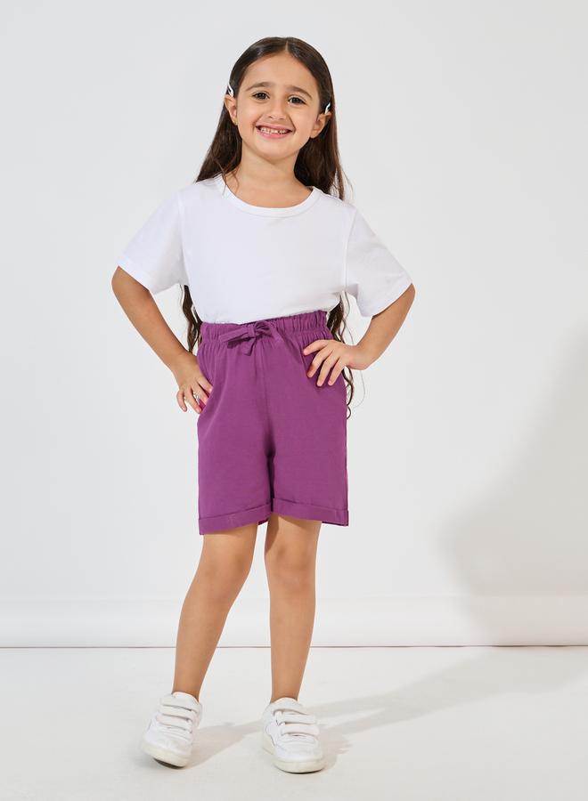 Styli Basic Shorts with Turn-Up Hem  - Image 2