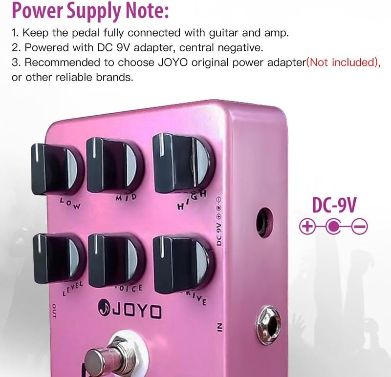 JOYO British Rock Amp Simulator & Preamp Guitar Pedal, 6-Knob Control with Built-in Cab Sim for Electric Guitar, Bypass (British Sound JF-16) - Image 5