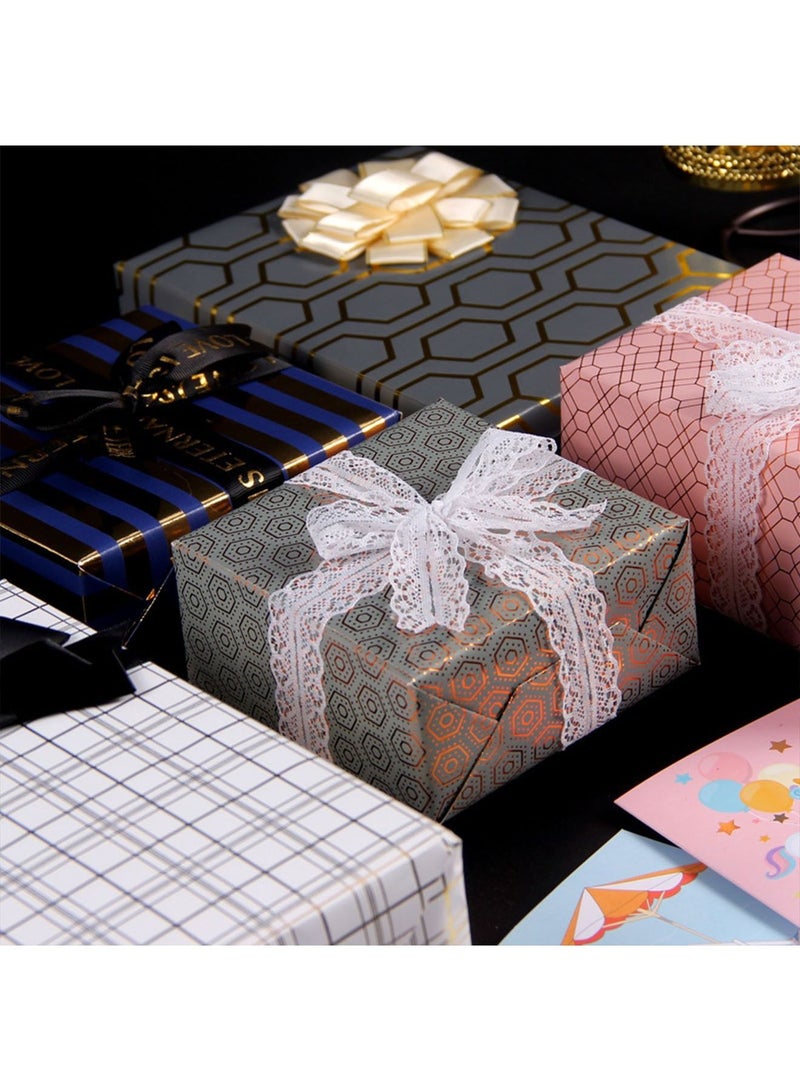 6 Sheets Gift Wrapping Paper Kraft for Birthday Baby Shower Wedding Mother's Day Father's Day New Year Gifts Wrapping with Sticker and Tape - Image 5