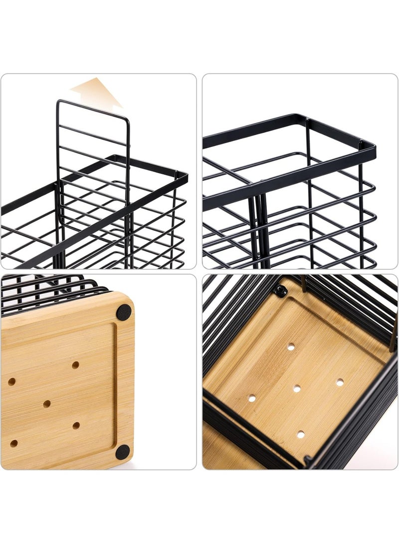 يلا جوي حامل أواني لطاولة المطبخ - حامل أواني كبير لطاولة المطبخ - حامل أواني كبير لطاولة المطبخ مقاس 13.5 بوصة × 4.2 بوصة × 6.9 بوصة للطهي، حامل أواني ملاعق (3 حجرات) - Image 3